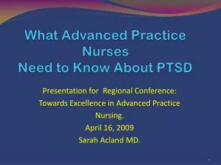 What Advanced Practice Nurses Need to Know About PTSD