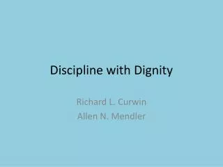 Discipline with Dignity