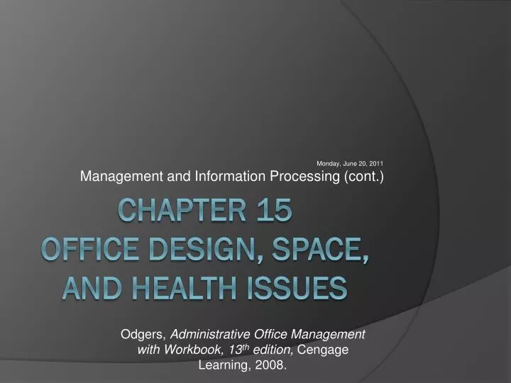 monday june 20 2011 management and information processing cont