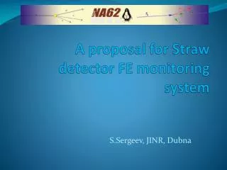 A proposal for Straw detector FE monitoring system