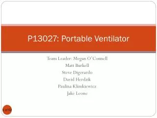 P13027: Portable Ventilator
