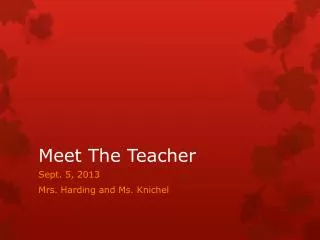 Meet The Teacher