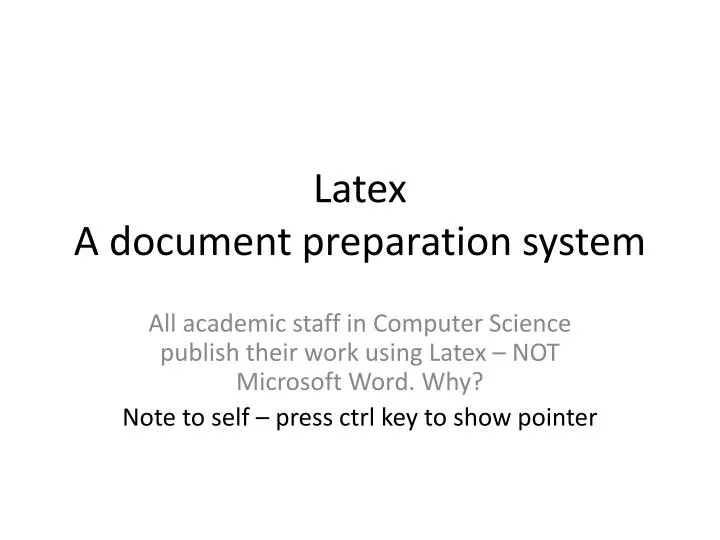 latex a document preparation system