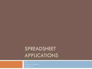 Spreadsheet Applications