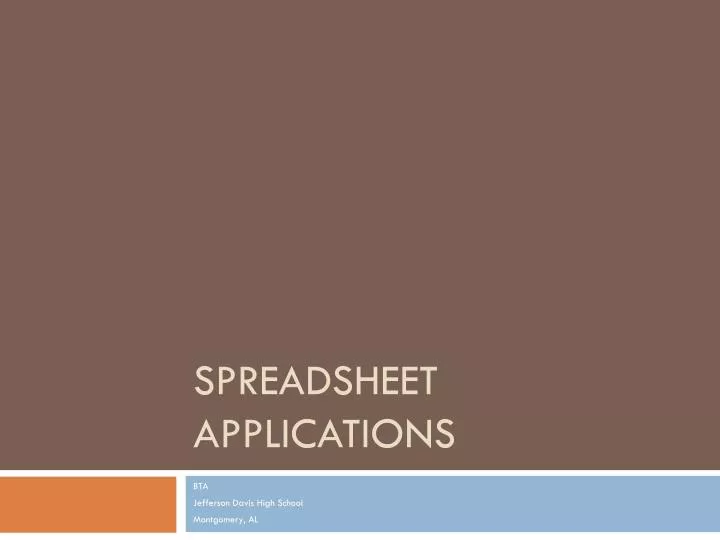 spreadsheet applications