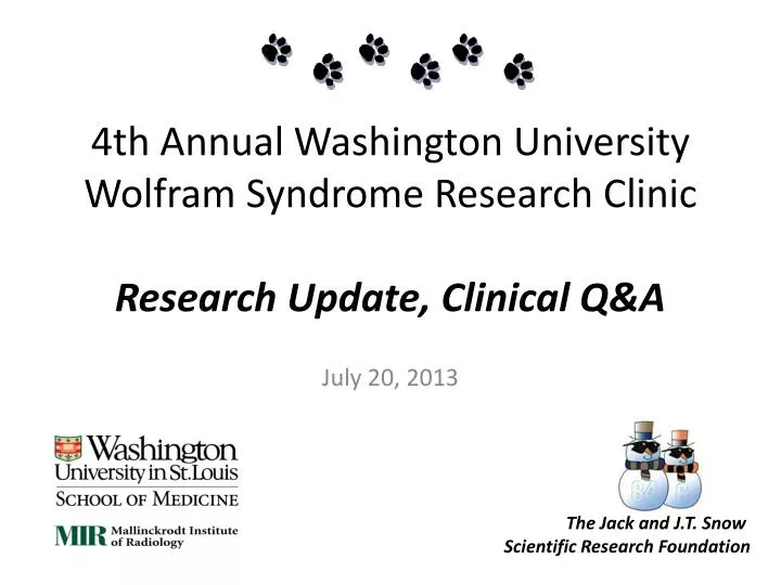 4th annual washington university wolfram syndrome research clinic research update clinical q a