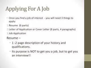 Applying For A Job