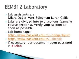 EEM312 Laboratory