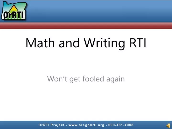 math and writing rti