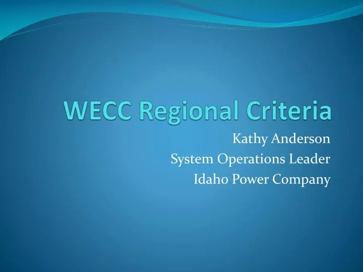 wecc regional criteria