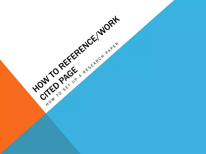 how to reference work cited page