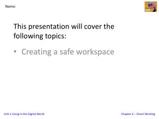 This presentation will cover the following topics: