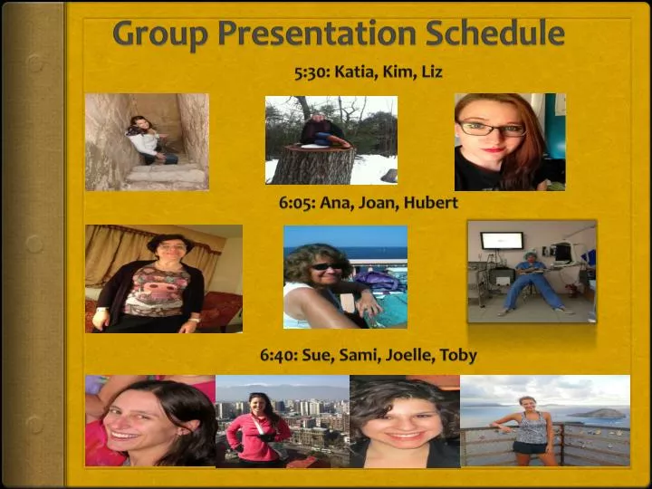 group presentation schedule