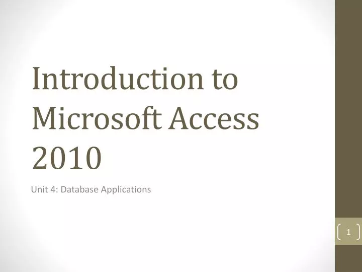 introduction to microsoft access 2010