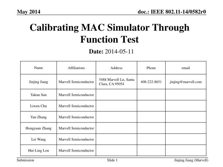 calibrating mac simulator through function test