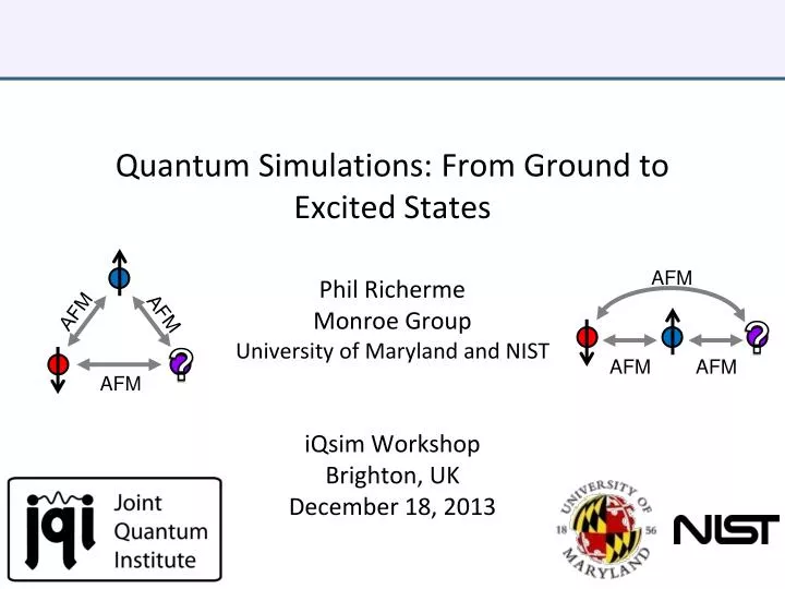 quantum simulations from ground to excited states