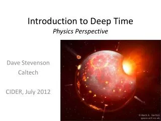 Introduction to Deep Time Physics Perspective