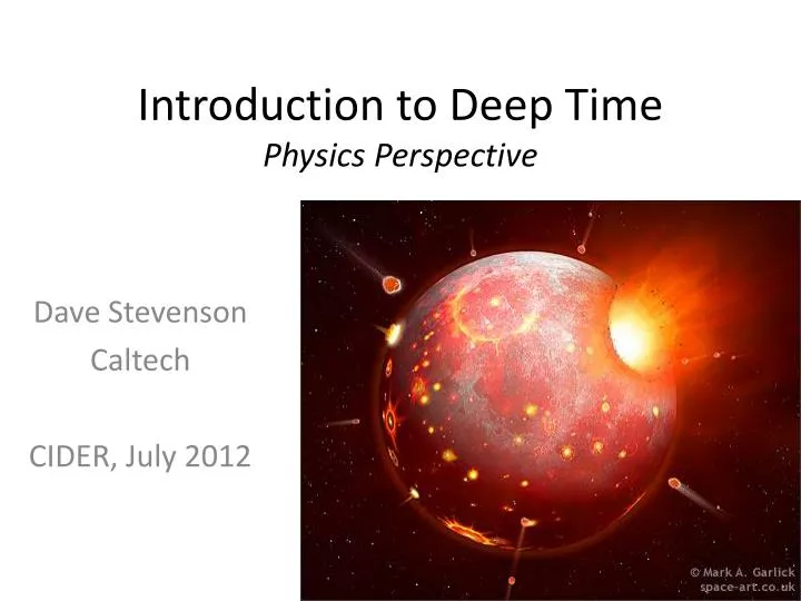introduction to deep time physics perspective