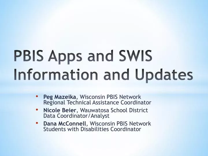 pbis apps and swis information and updates