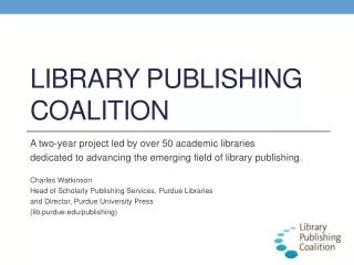 Library publishing coalition
