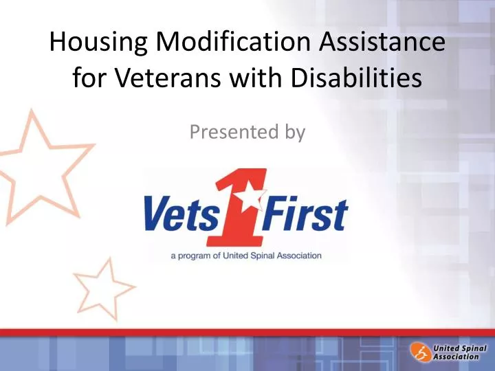 housing modification assistance for veterans with disabilities