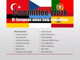 Committee Work B) European union help committee