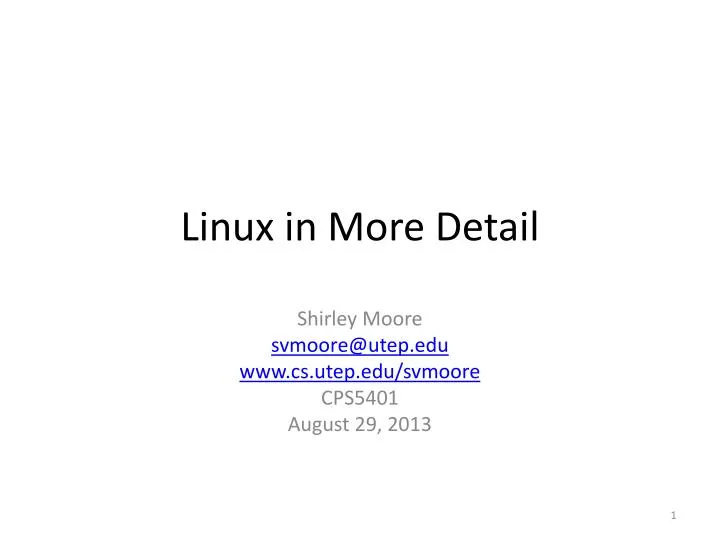 linux in more detail