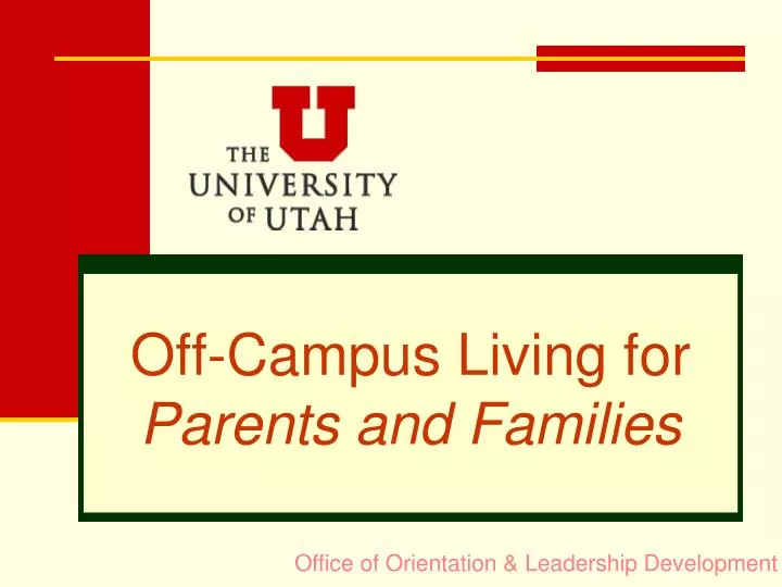 off campus living for parents and families