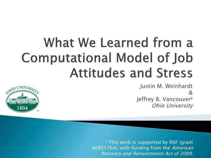 what we learned from a computational model of job attitudes and stress