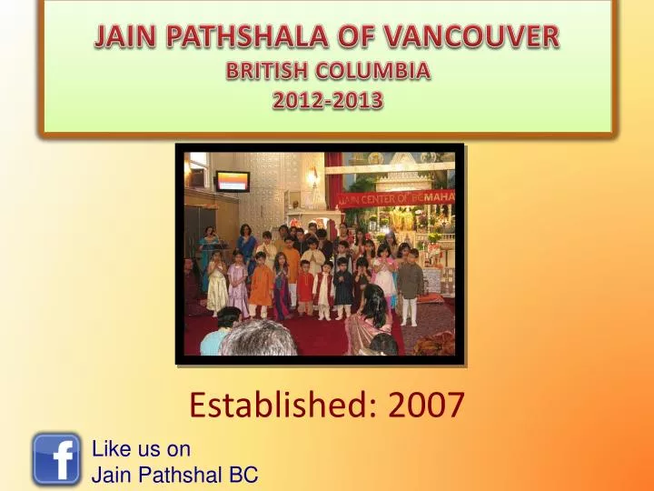 jain pathshala of vancouver british columbia 2012 2013