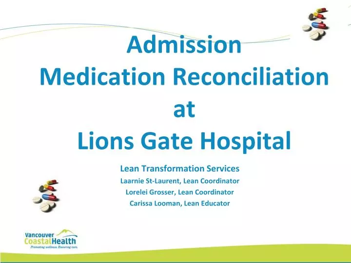 admission medication reconciliation at lions gate hospital