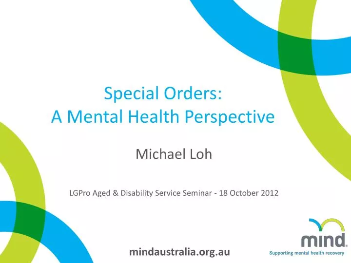 special orders a mental health perspective
