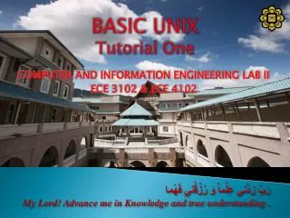 BASIC UNIX Tutorial One