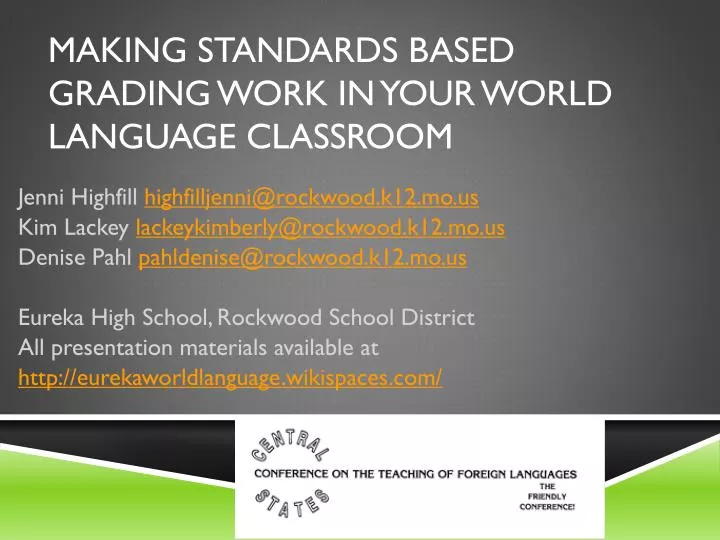 making standards based grading work in your world language classroom