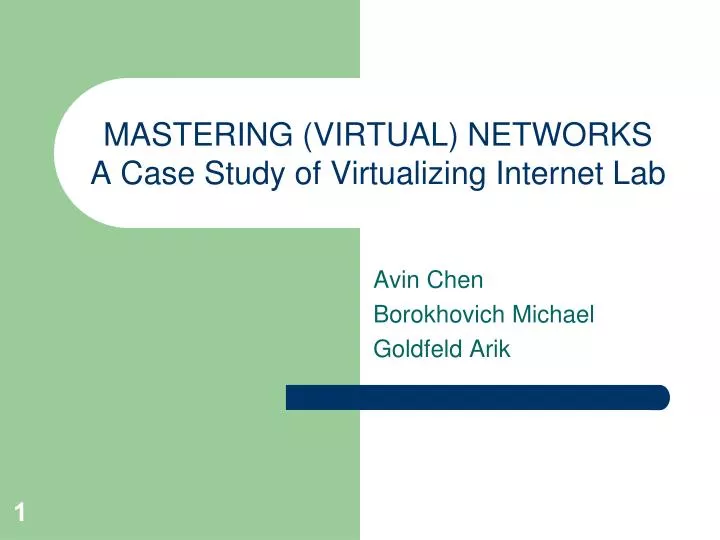 mastering virtual networks a case study of virtualizing internet lab