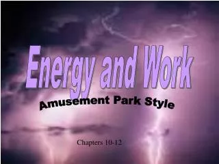 Energy and Work