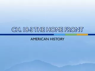 CH. 18-3 THE HOME FRONT