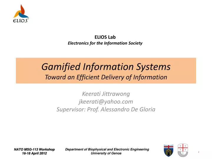 gamified information systems toward an efficient delivery of information