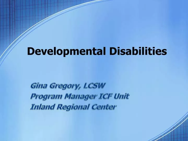 developmental disabilities