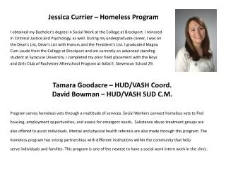 Jessica Currier – Homeless Program