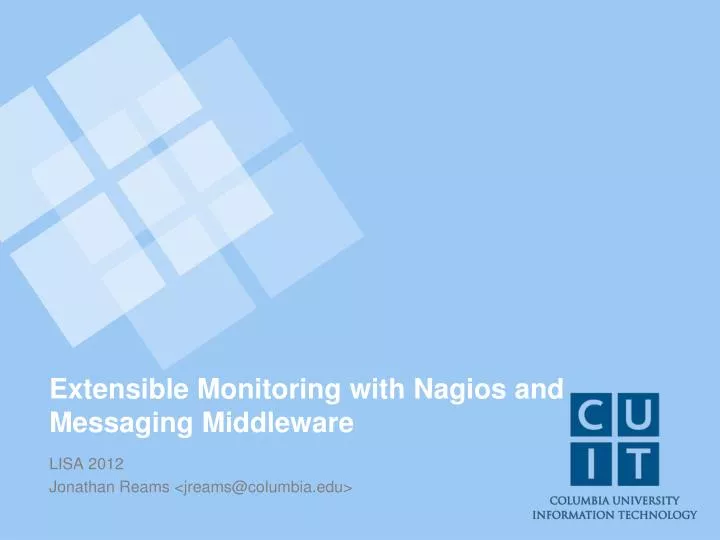 extensible monitoring with nagios and messaging middleware