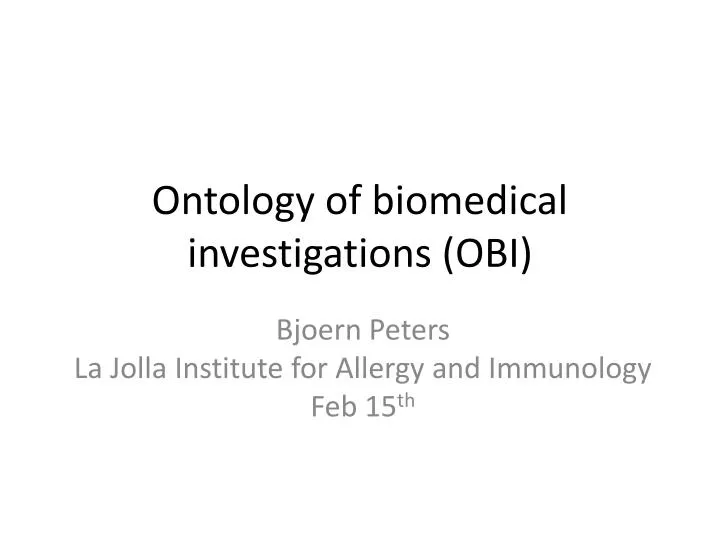 ontology of biomedical investigations obi