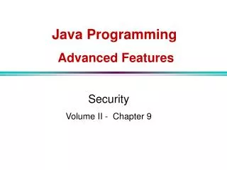 Java Programming Advanced Features