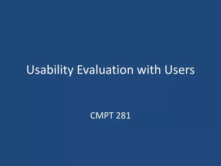 usability evaluation with users