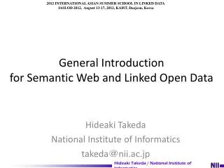 General Introduction for Semantic Web and Linked Open Data