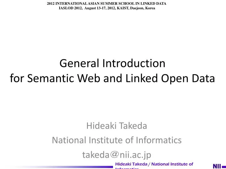 general introduction for semantic web and linked open data