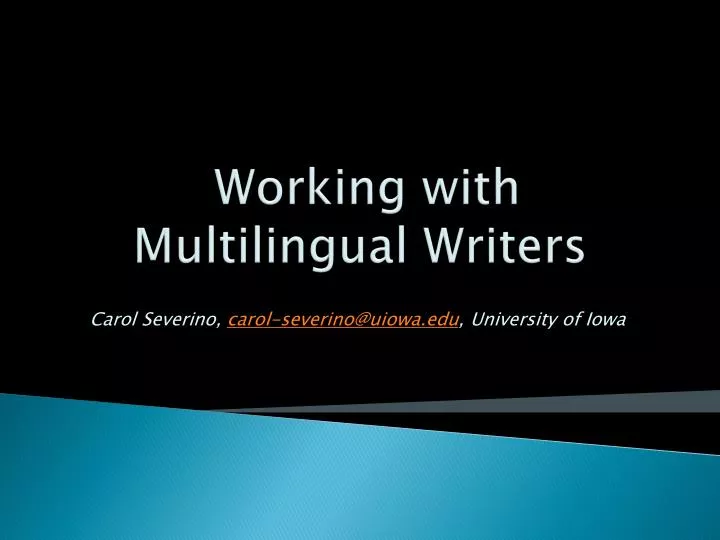 working with multilingual writers