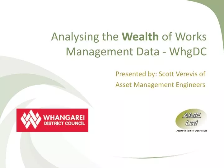 analysing the wealth of works management data whgdc