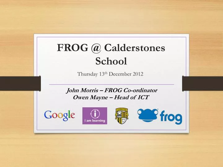 frog @ calderstones school