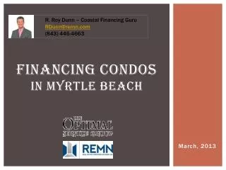 Financing CONDOS in Myrtle Beach